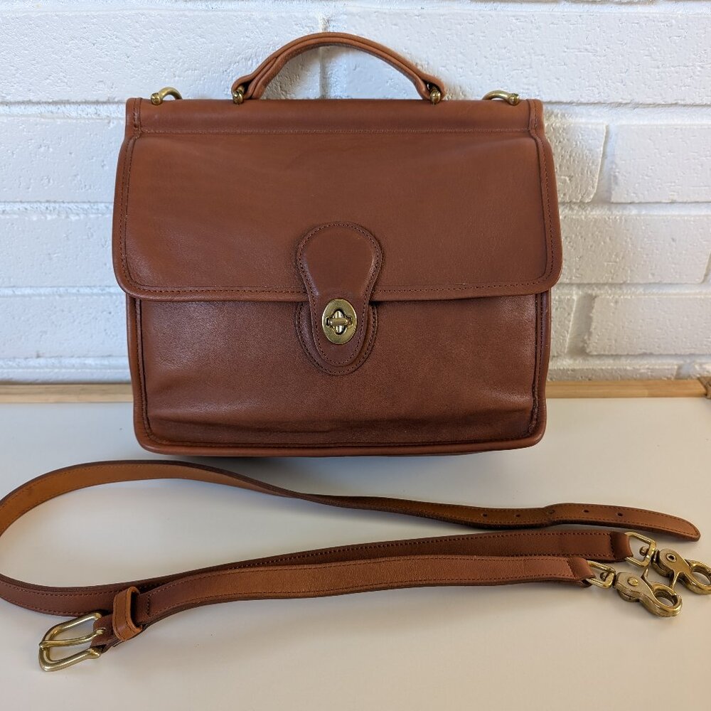 Vintage Coach Willis 9927 British Tan United States Satchel Handbag Purse